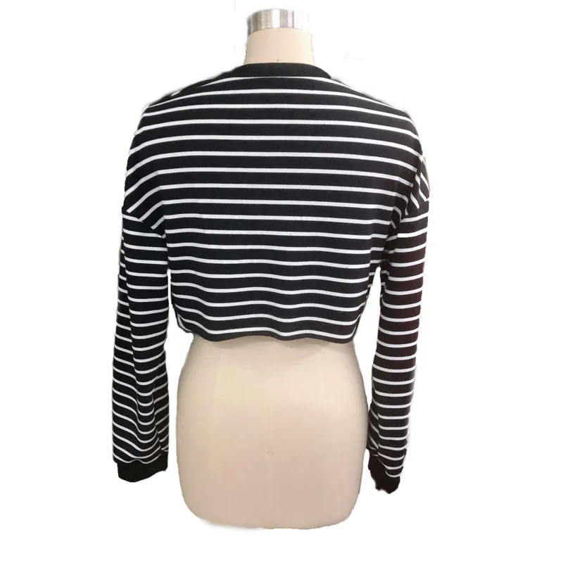 

Women's Solid Color Long Sleeve Loose Casual Hoodie Sweatshirt Jumpe Sports Pullover Autumn Exposed Umbilicus Short Tops