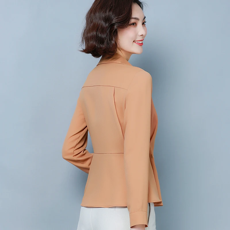 

Fashion Women Blouses Long Sleeve V-neck Waist Kimono Mujer Chiffon Blouse Women Shirts Plus Size Blusas Womens Tops and Blouses