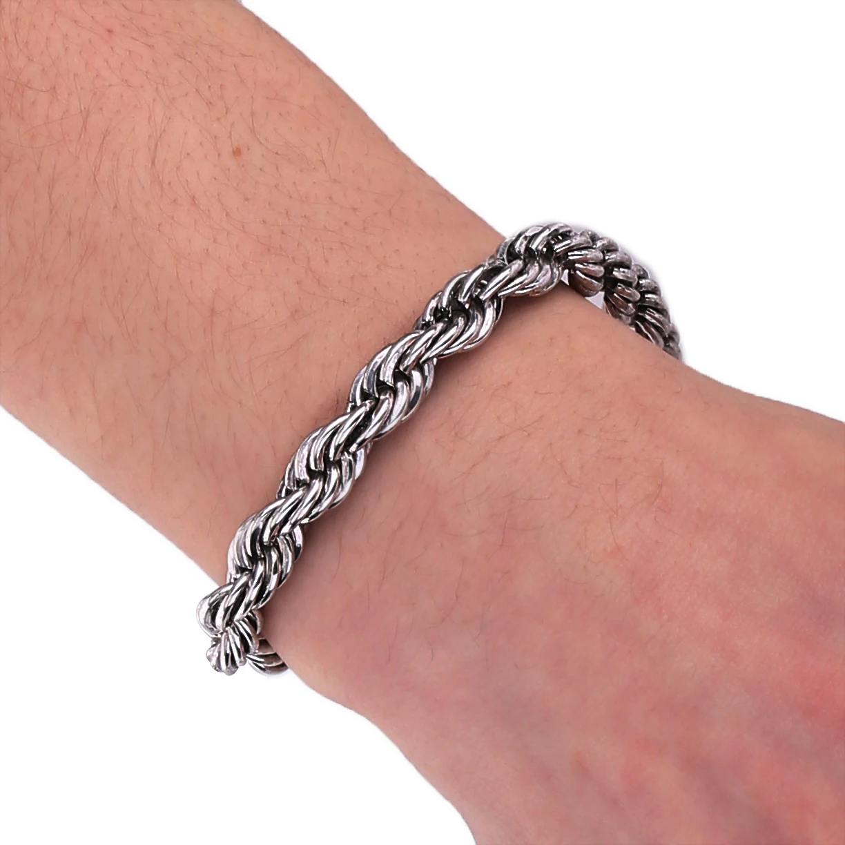 Handmade Punk Buddha Bracelets Mens Bracelet Chain Vintage Ancient Silver color Rolo Thick for Womens Wholesale | Украшения и