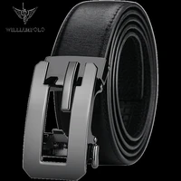williampolo men luxury genuine leather belt automatic buckle waist strap cowskin business belts 17152p