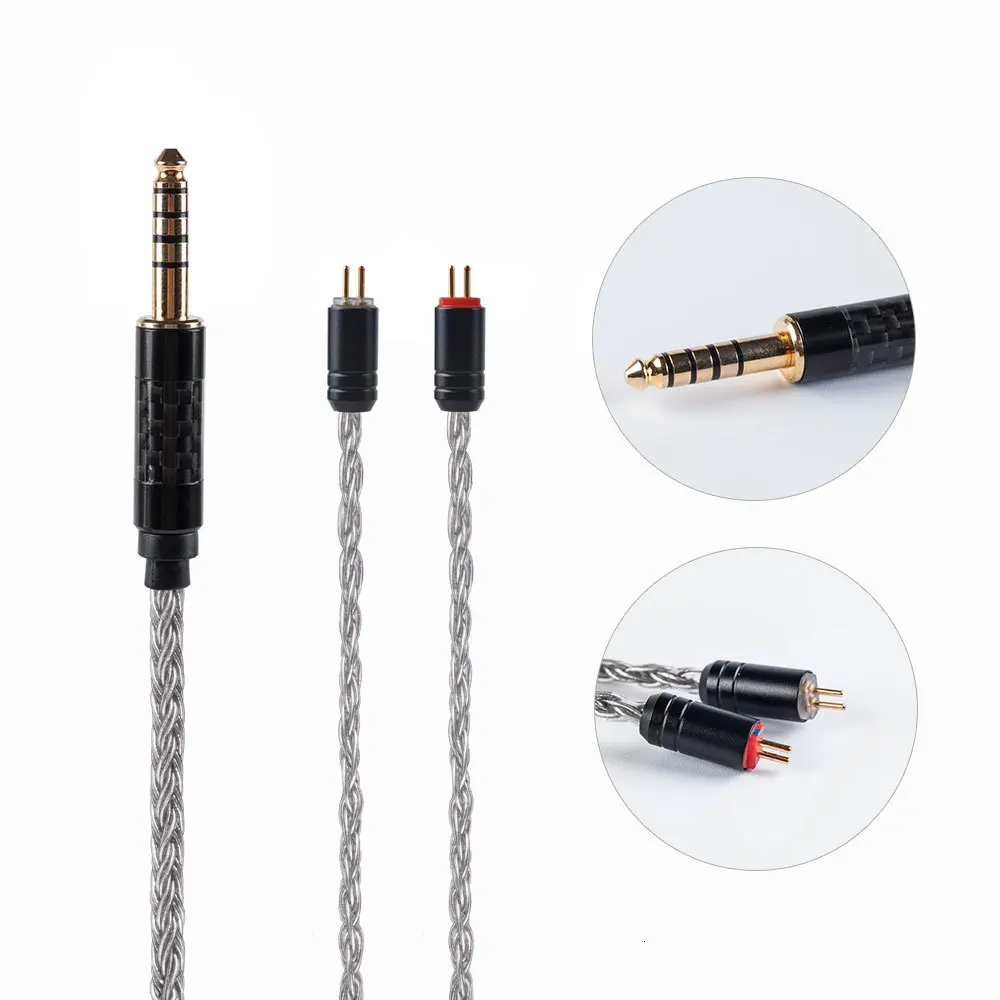 HiFiHear 16 Core посеребренный кабель 2,5/3,5/4,4 мм балансный кабель с MMCX/2pin/QDC разъем для C12 KZZS10 PRO ZSX BLON BL03