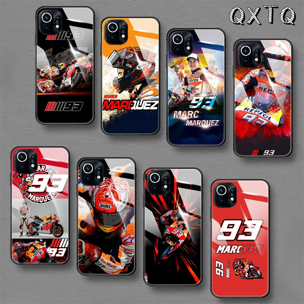 

Marc-Marquez-Racing Tempered Glass Phone Case For Xiaomi Mi 8 9 10 11 T Max Pro Lite Poco F X 2 3 Nfc Ultra Cover Cell Black