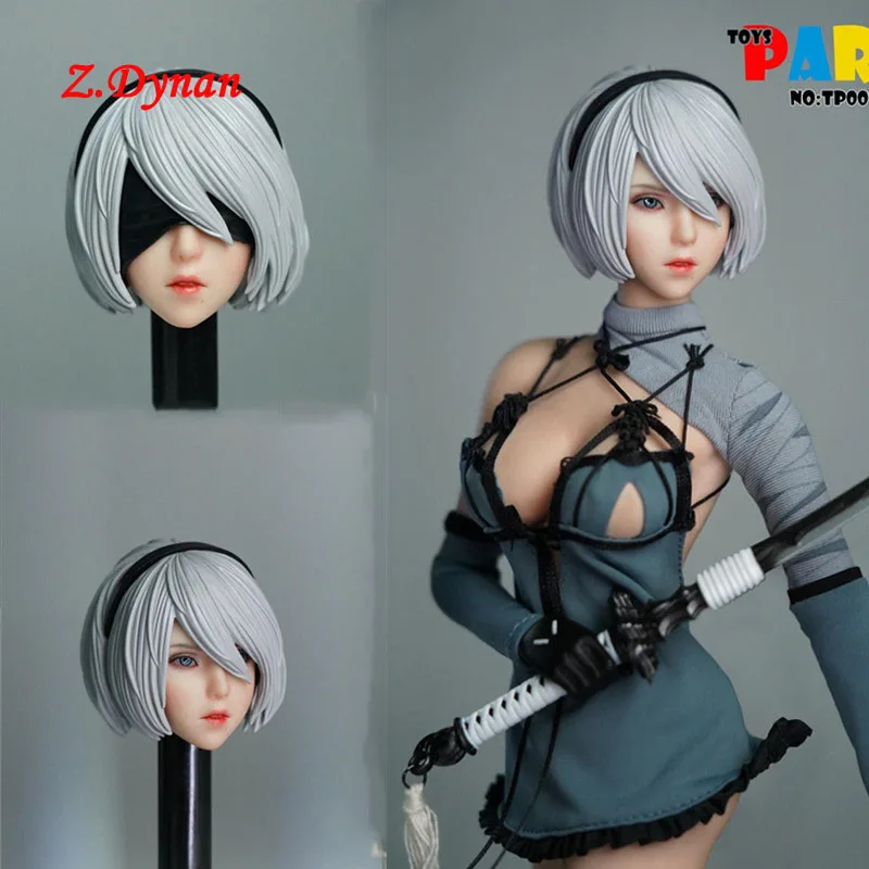 TP001 1:6 NieR:Automata 2B YoRHa женская голова с повязкой на глаза для 12 дюймов Tbleague фигурки