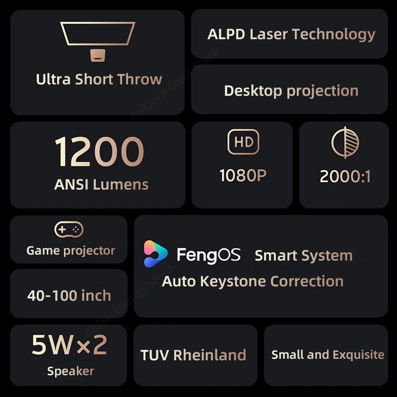 Новый лазерный проектор Xiaomi Fengmi UST 1080P ультракороткий 3D кинотеатр умный HDR