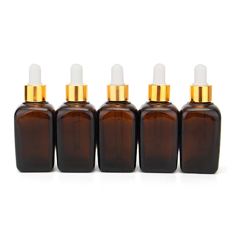5 шт 10 100 мл Янтарный стеклянный флакон дозатор для капель эфирных масел