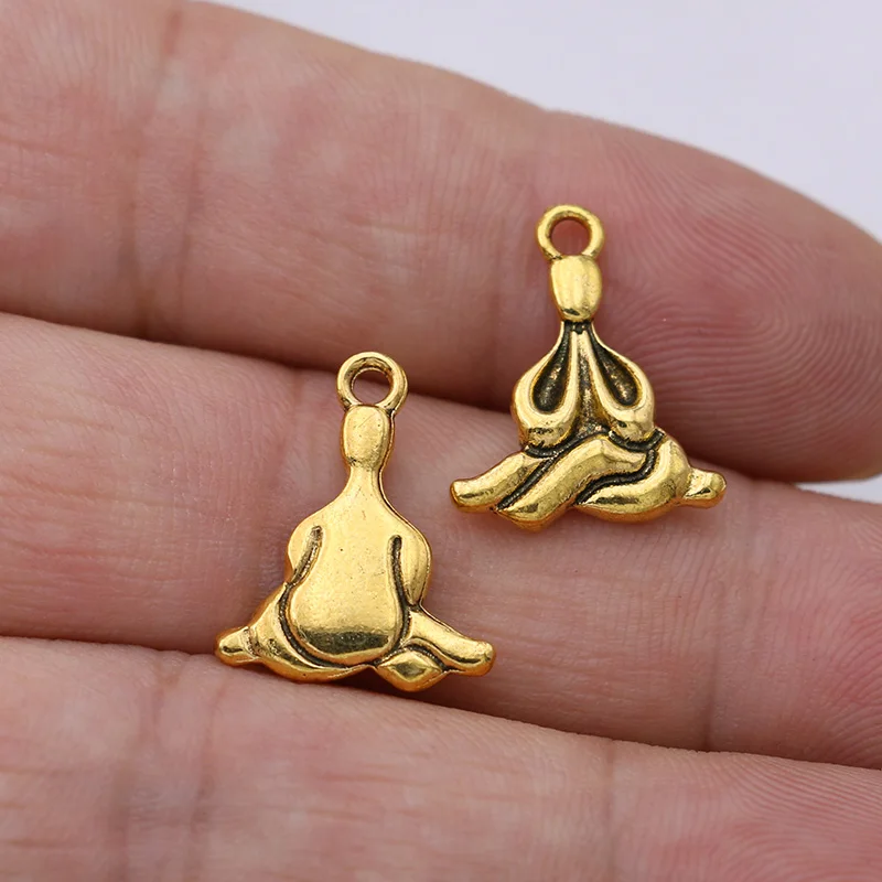 Очаровательные Подвески для йоги и Будды золотого цвета 20 шт. изготовление