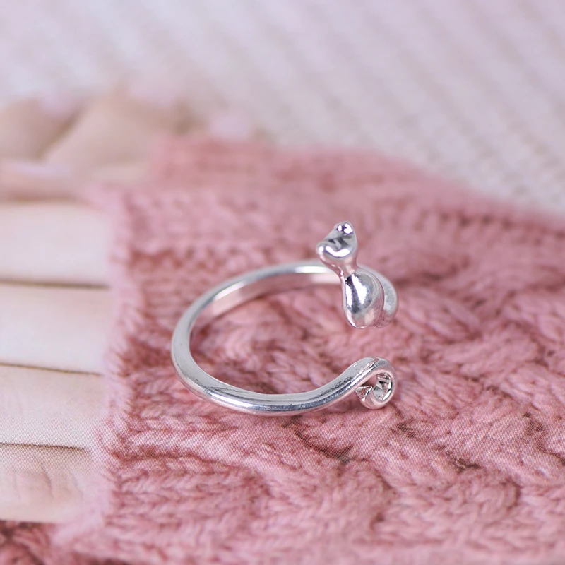 Женское регулируемое кольцо с кошкой из металлического сплава