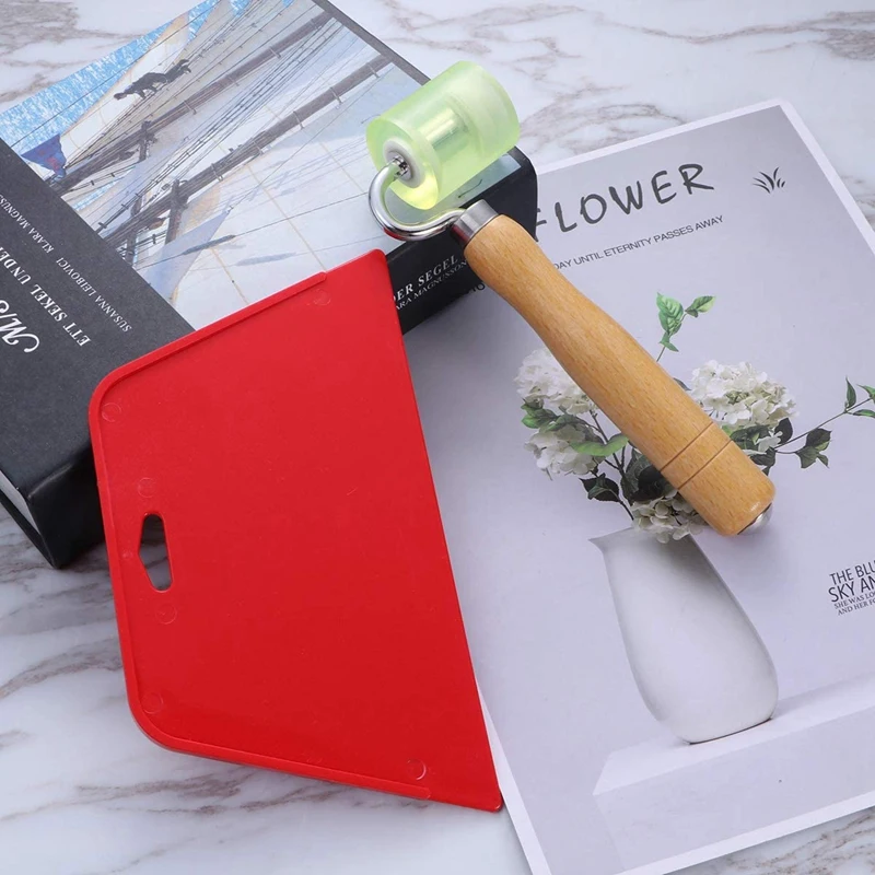 

2Pcs Wallpaper Smoothing Tool Kit with Flat Stitching Roller for Adhesive Vinyl Wallpaper Tools Kit for Contact Paper