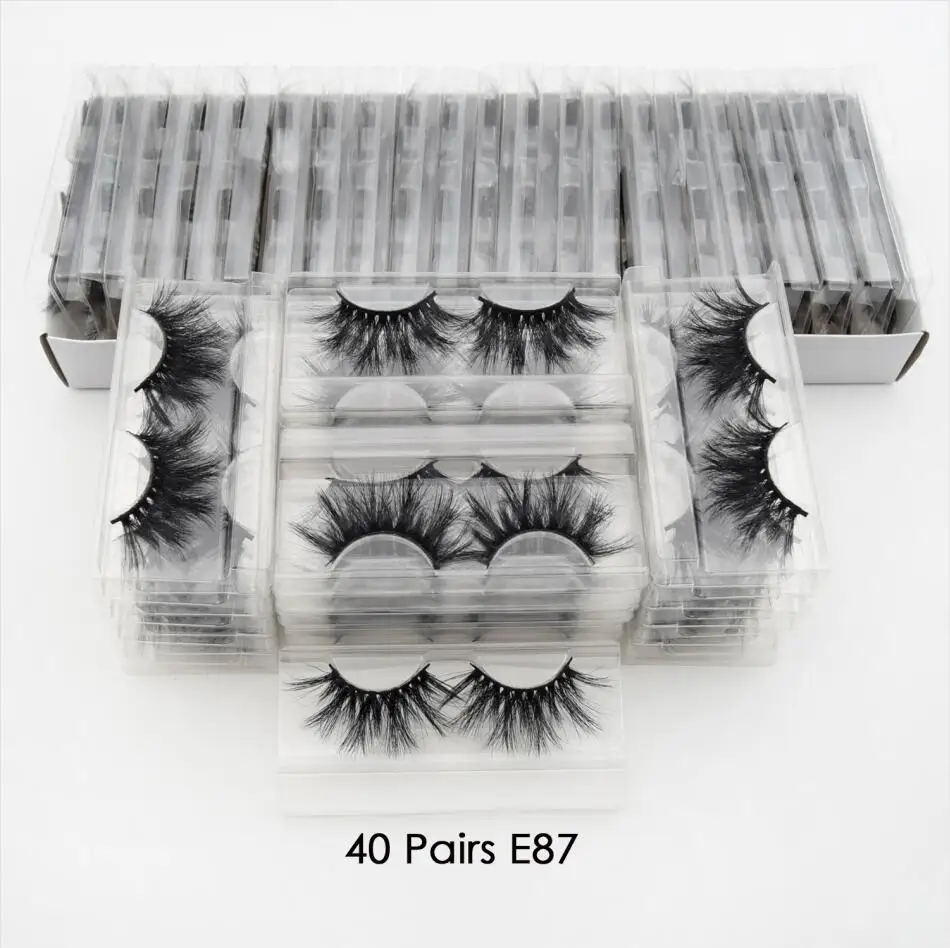 40 pairs E87 40 пар/лот visofree 25 мм мягкие ресницы 3d норковые ресницы безжалостные ручной работы маганские ресницы пушистые норковые ресницы E70 - Цвет: 40 pairs E87