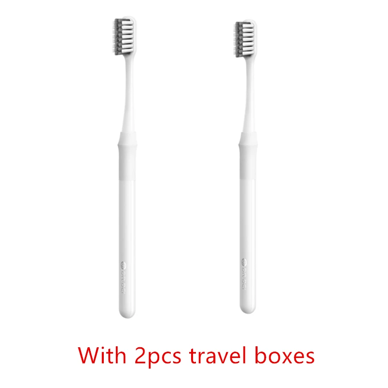 white 2pcs MI Mijia DOCTOR-B портативная глубокая зубная щетка с походная коробка профилактическая зубная щетка гигиена полости рта щетка для взрослых - Цвет: white 2pcs