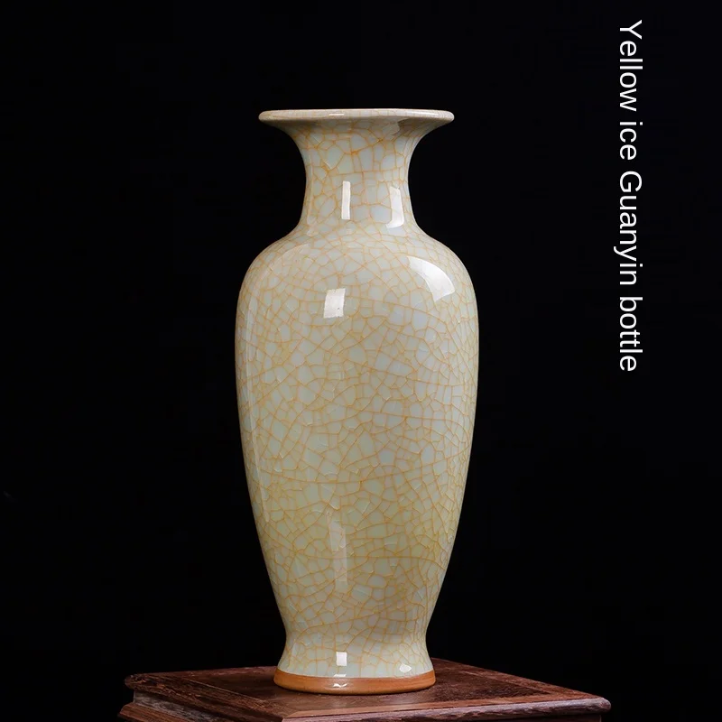 

Ceramic Jun Porcelain Antique Gracked Glaze Floor Large Vase Large Fishtail Bottle Modern Home Living Room Ornament Gifts