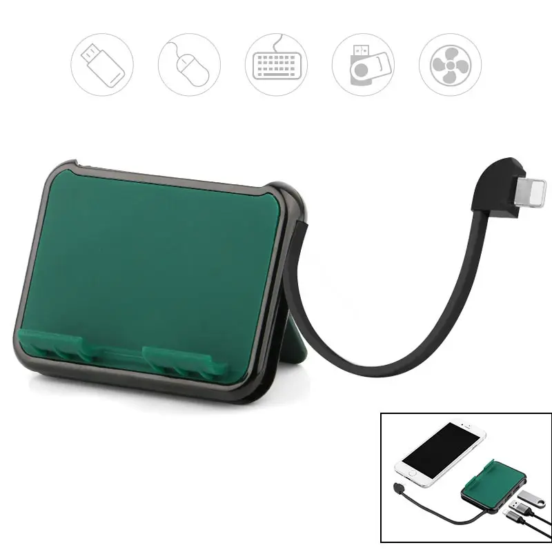 Адаптер OTG Hub для iPhone iPad на USB флэш накопитель Мышь Клавиатура кардридер радиатор 2