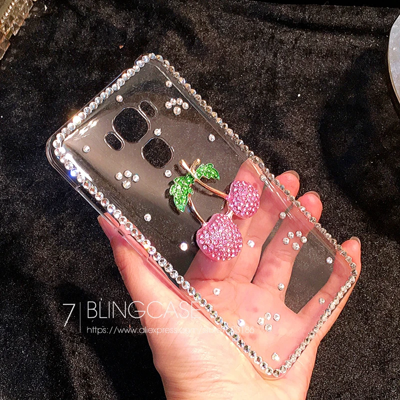Чехол со стразами для LG G5 G6 G7 G8 G8S ThinQ Q7 Q6 Q8 V30 V40 V50 Q Stylo K40 Cherry Стразы чехол | Мобильные