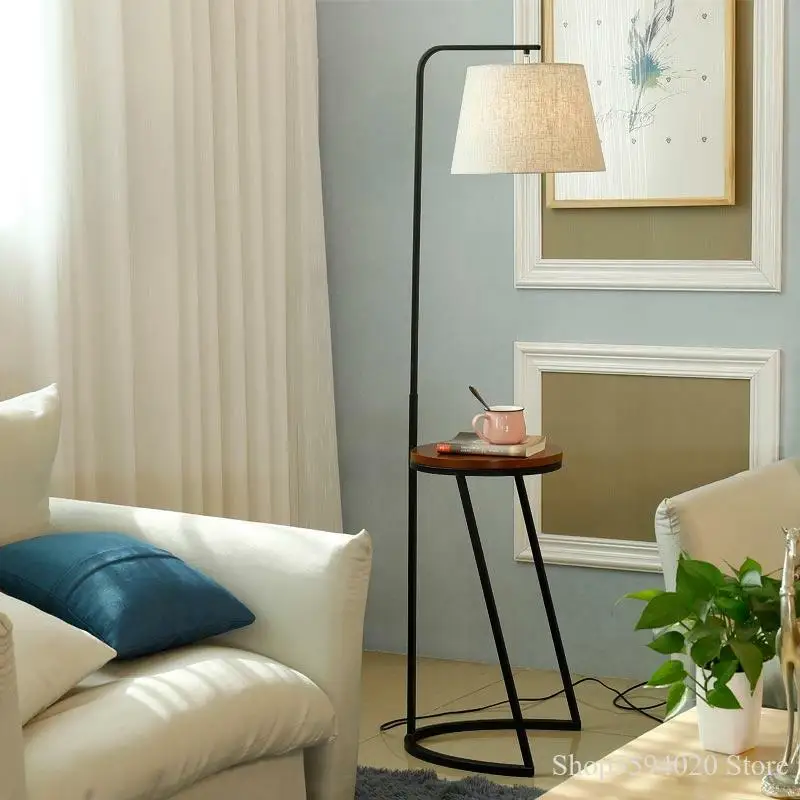 Nordic Wood Led Floor Light Loft Standing Lamp Fabric Decor Home Lighting Lamps for Living Room Flooring | Лампы и освещение