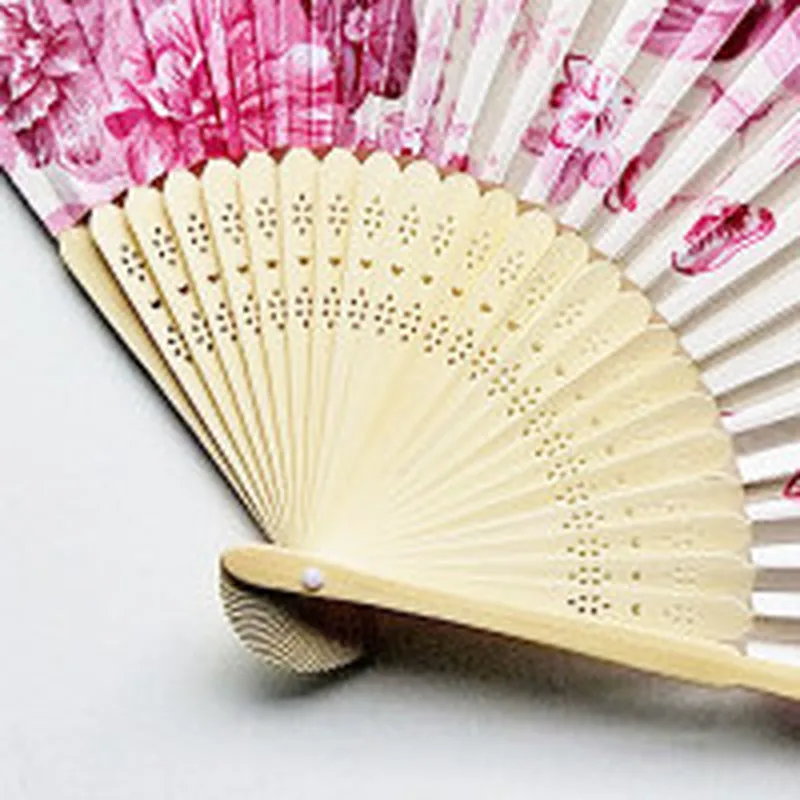 

Vintage Bamboo Folding Hand Held Flower Fan Chinese Dance Party Solid Fan for Party Hand Bamboo Flower Personalized Wholesale