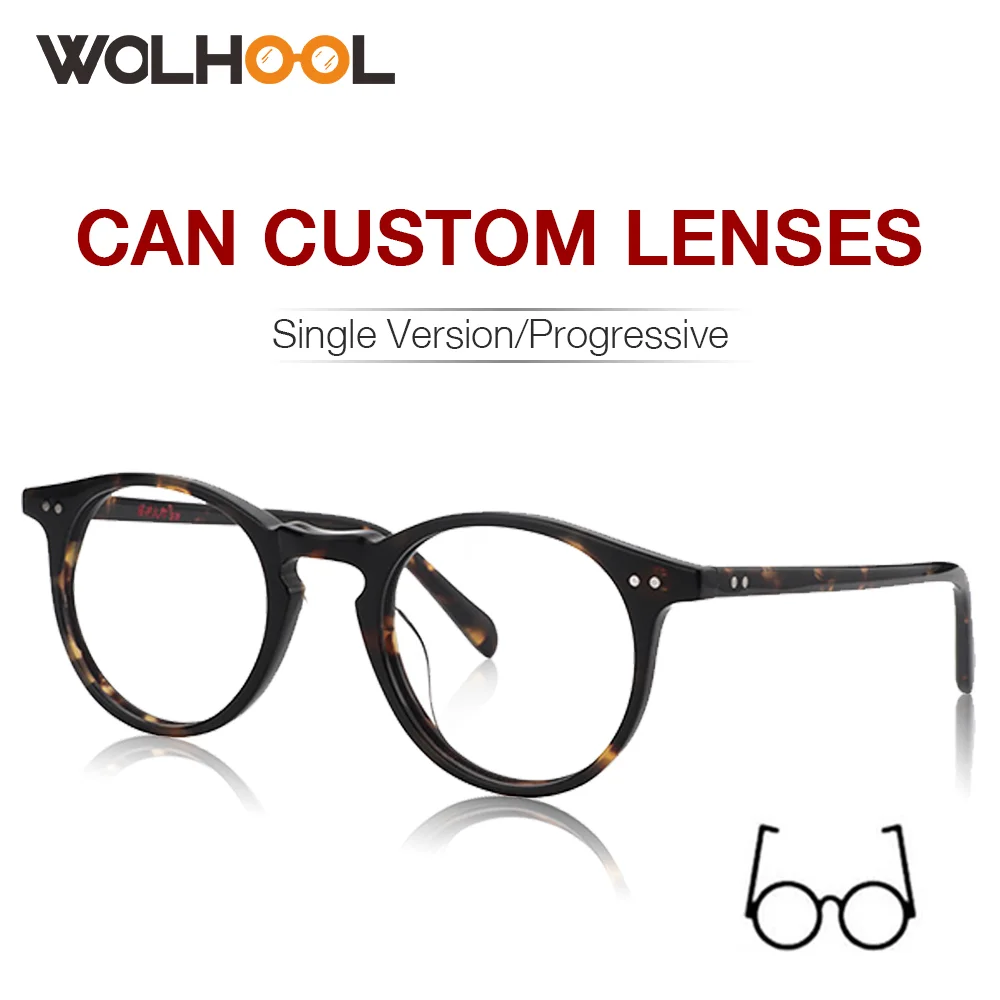 Мужские винтажные очки ручной работы круглые оправы для очков в ретро оправе