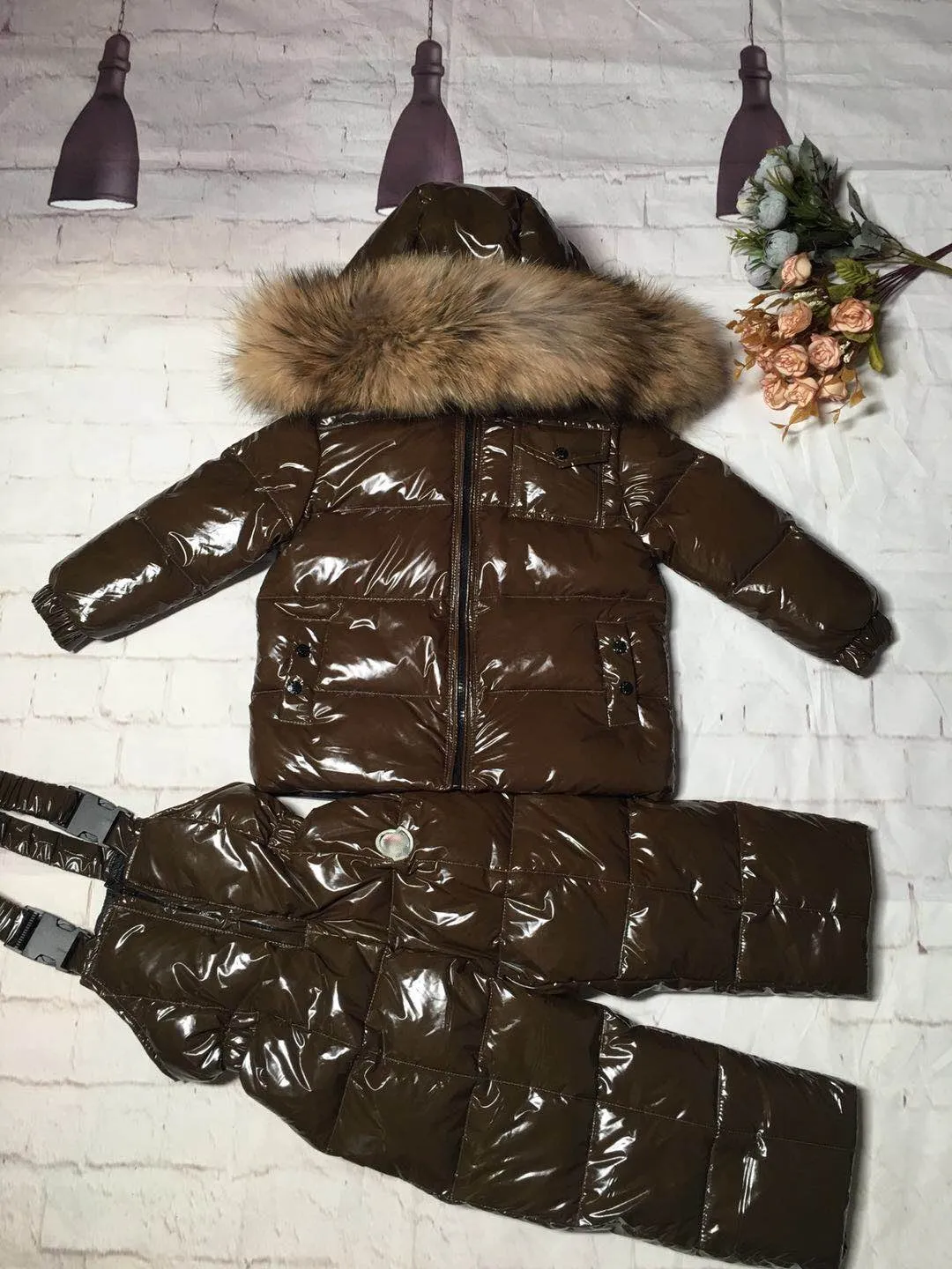 Зимнее пальто детский костюм куртка+ штаны