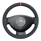 Черный Искусственная кожа Чехол рулевого колеса автомобиля для Renault (Dacia) Duster 2010-2016 Dokker Lodgy Logan 2013-2016 Sandero 2013-2017