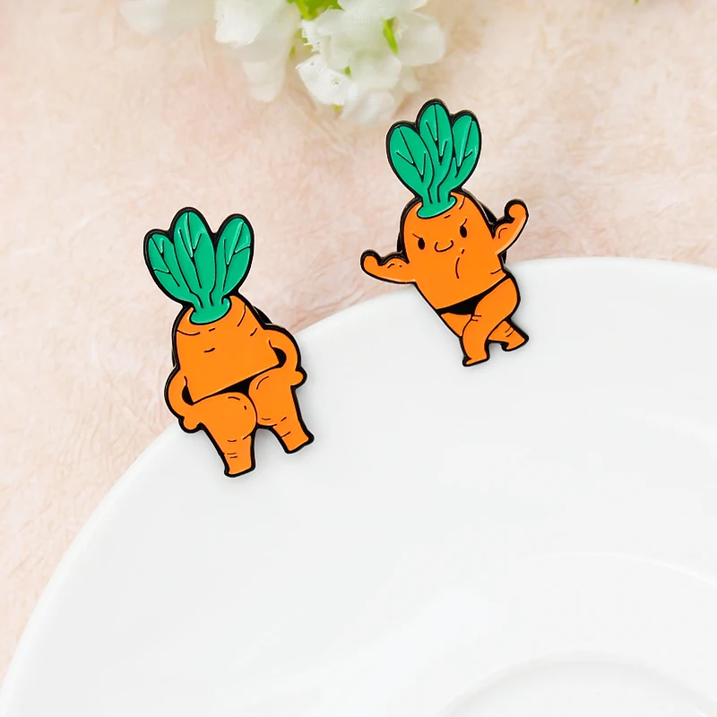 Значок на лацкан для бодибилдинга моркови Т-образной спины большая