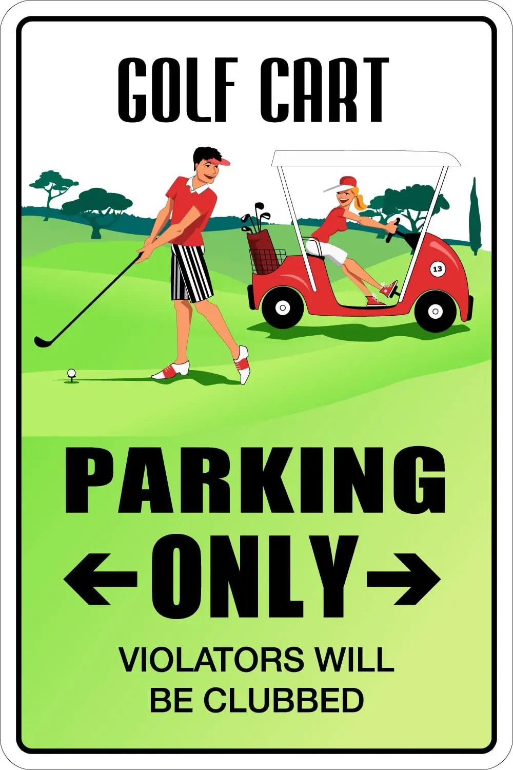 

StickerPirate Golf Cart Parking Only 8" x 12" Metal Novelty Sign Aluminum NS 068