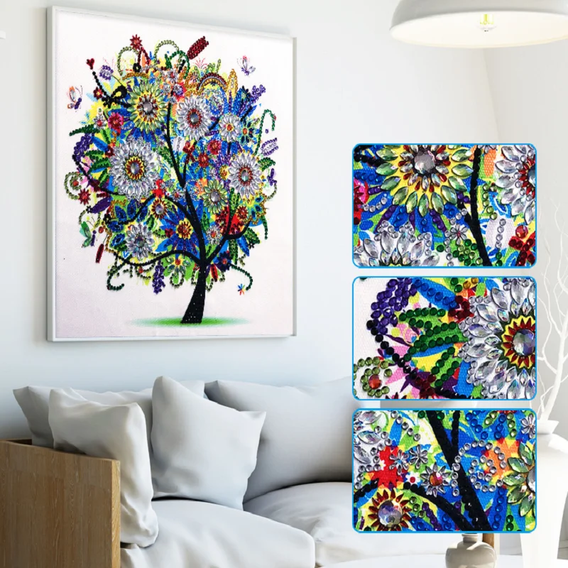 

5D DIY Diamond Embroidered Seasons Tree Special Shiny Diamond Painting Mosaic StickerDiamond Home Decor