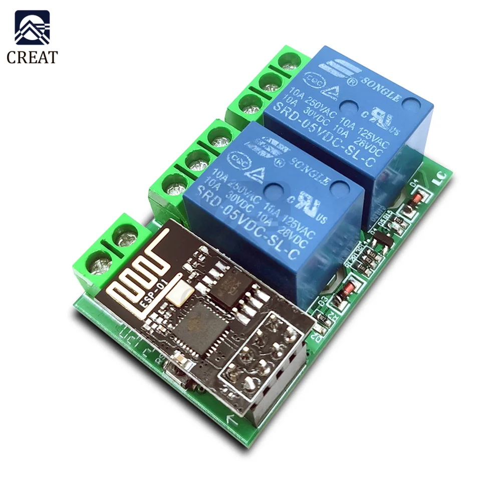 Двойной Wi-Fi реле канала ESP8266 модуль ESP-01/01S 5 в постоянного тока с кнопкой сброса
