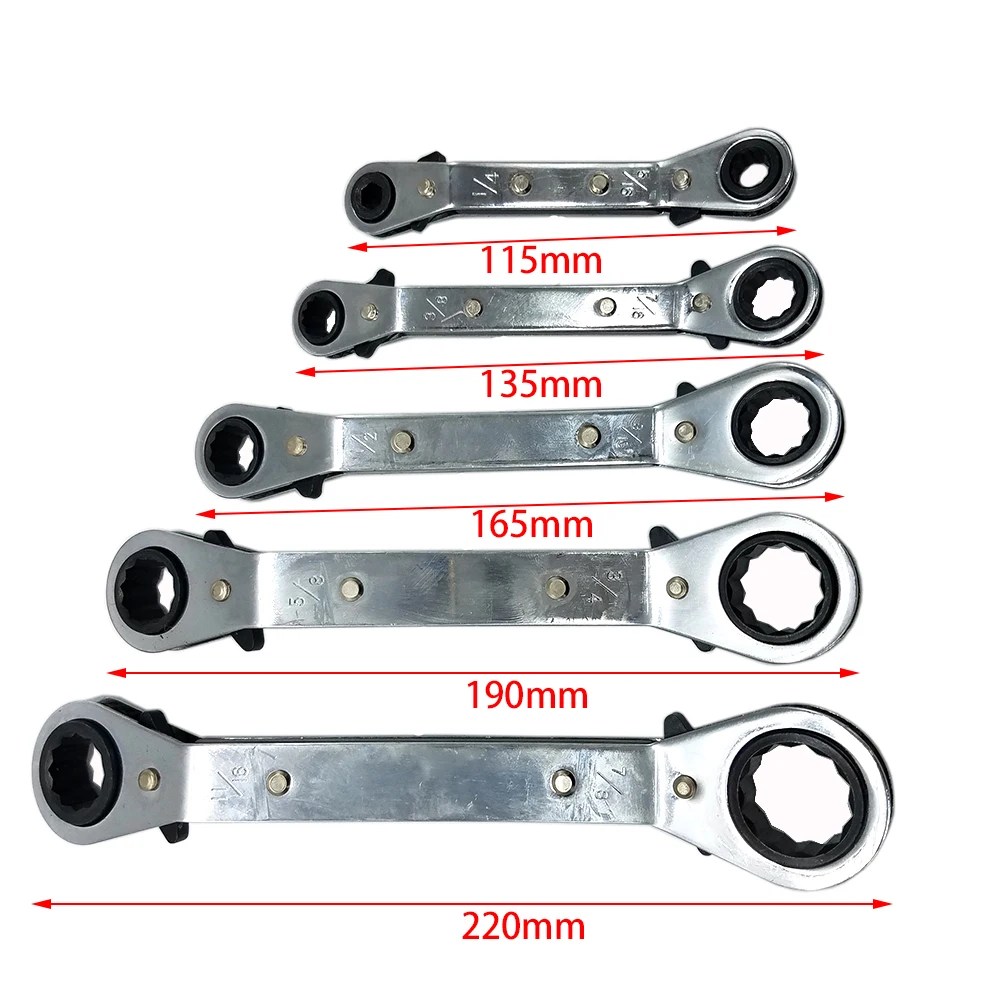 5 шт. метрический Смещенный динамометрический ключ SAE Набор Универсальный