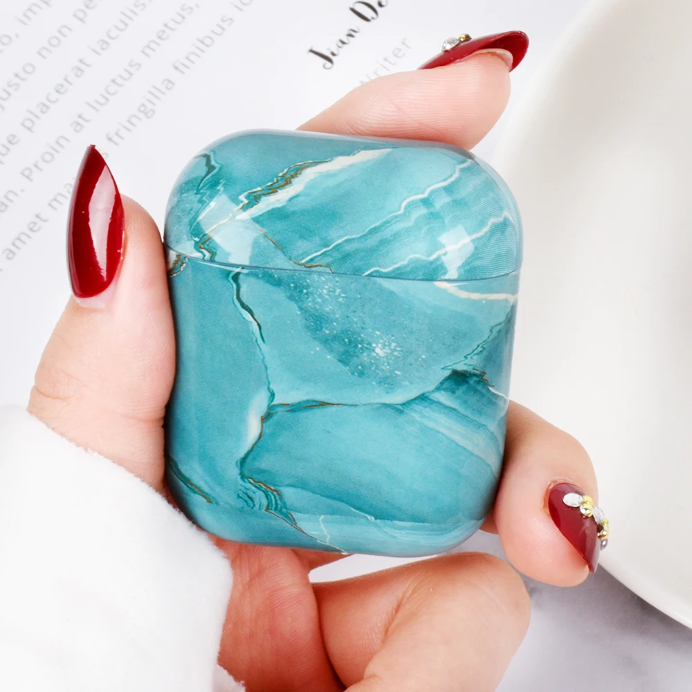 

For aipods pro case Airpod 2 1 Cover Marble Pattern Hard PC Shell Earphones case funda air pods For Apple AirPods 2 case luxury