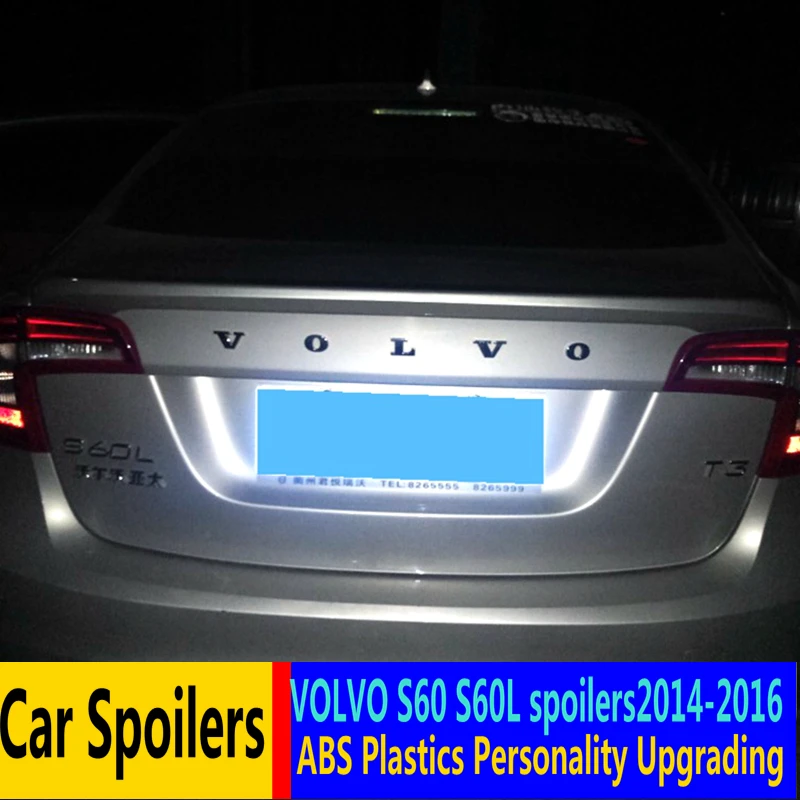 Спойлер для Volvo S60 2014 2015 2016 спортивный абс материал заднее крыло автомобиля