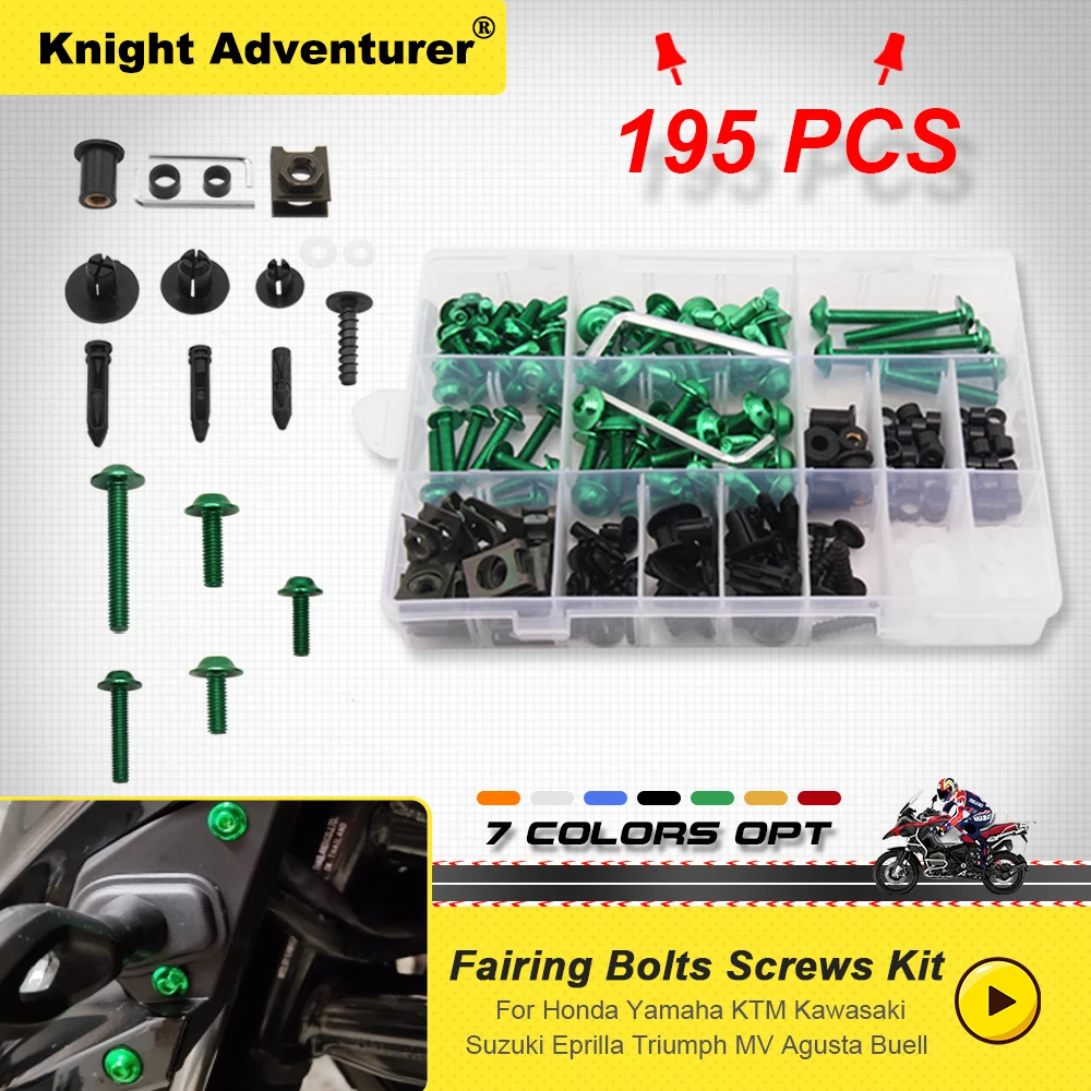 

195PCS/ Set M6 M5 Motorcycle Fairing Screws Windscreen Body Spring Bolts Kit For Motorcycle 7 Colors