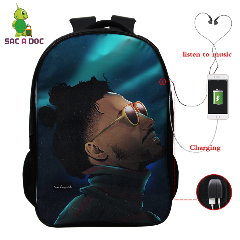 Bookbag 21 16 дюймов рюкзаки PNL печать USB зарядка школьный рюкзак для подростков мальчиков и девочек рюкзак для ноутбука дорожная сумка Sac Dos - Цвет: Bookbag 21