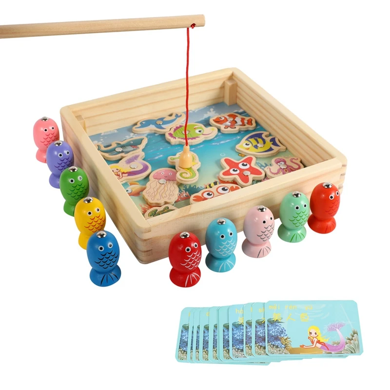 

Children Wooden Toys Magnetic Games Fishing Toy Game Kids 3d Fish Baby Kids Educational Toys Outdoor Funny Boys Girl Gifts