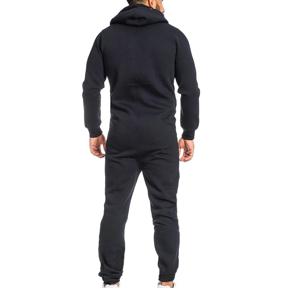 Мужской комбинезон, все в одном, для фитнеса, бега, для мужчин, t Non Footed Pajama Playsuit, блузка с капюшоном, Повседневная зимняя теплая Пижама# S