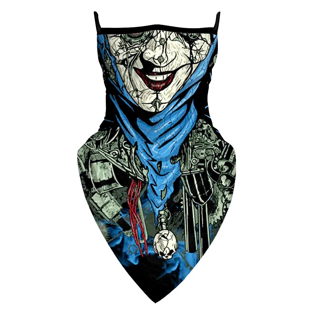 

New Funny Triangle Scarf Women's Men Unisex Masks Skull 3D Printing Sun Face-Protection Motorcycle Cycling Adult Cosplay Mask
