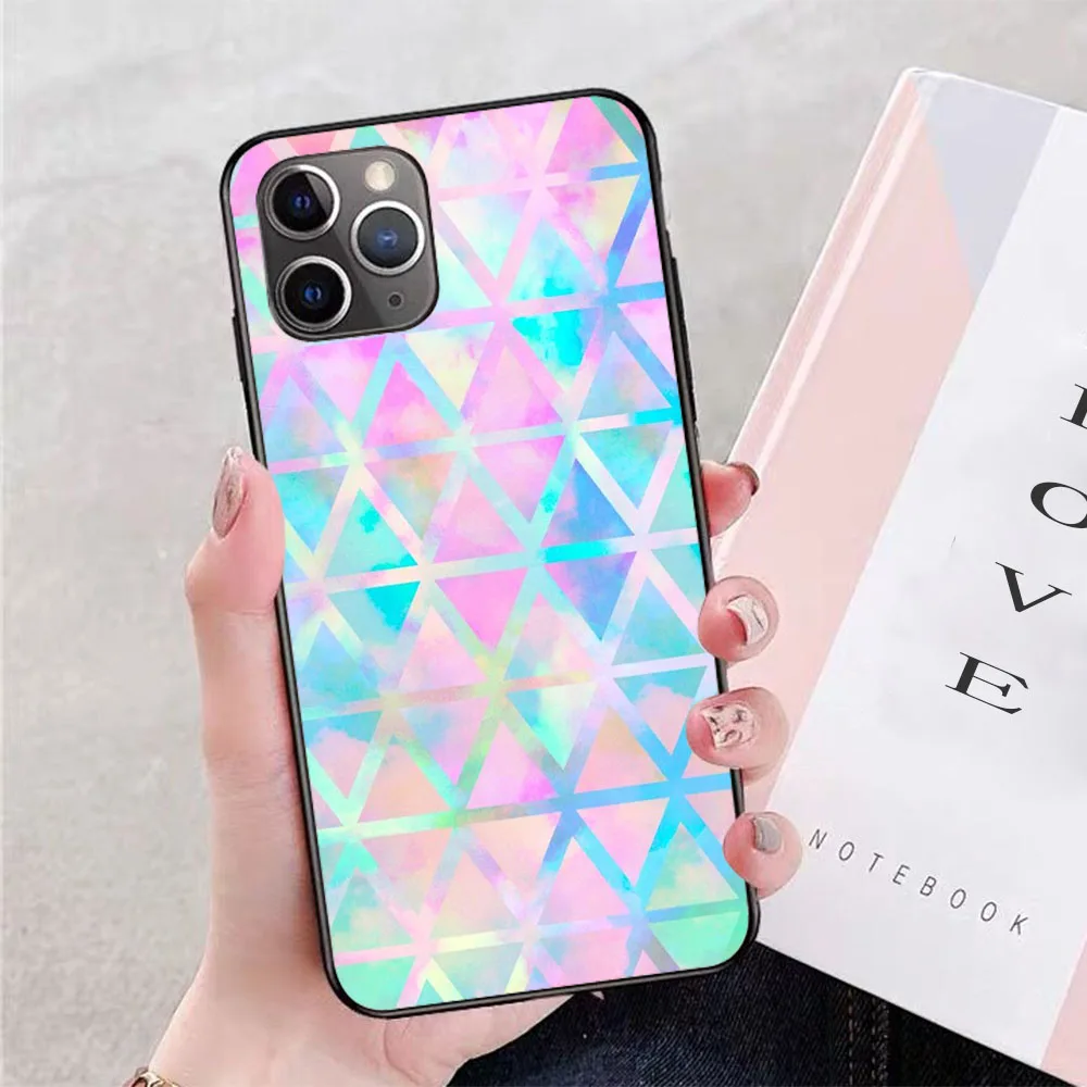 Розовый пастельный aztec чехол для телефона iPhone 11 Pro X XR XS Max 6 7 8 plus Samsung S8 S9 S10 S20 A10