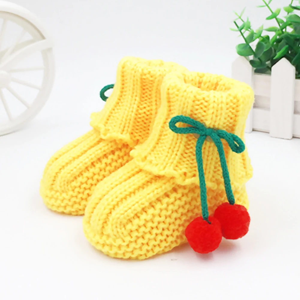 Обувь унисекс для новорожденных теплые зимние вязаные сапоги мальчиков и