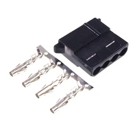 50 sets 4 pin d shape plug housing male female crimp wire terminal pins for 8981 ide 4 pin d atx eps power connector black