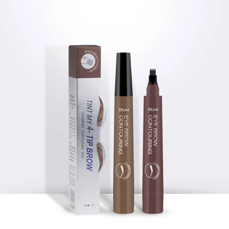 4 точки карандаш для бровей 5 цветов жидкий темно коричневый микроблейдинга