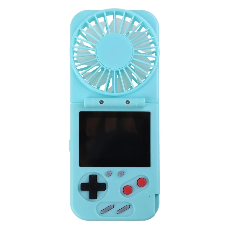 

P82F Mini Handheld Game Console USB Fan Small Personal Portable Stroller Fan with Built-in 500 Classic Retro Video Games Col