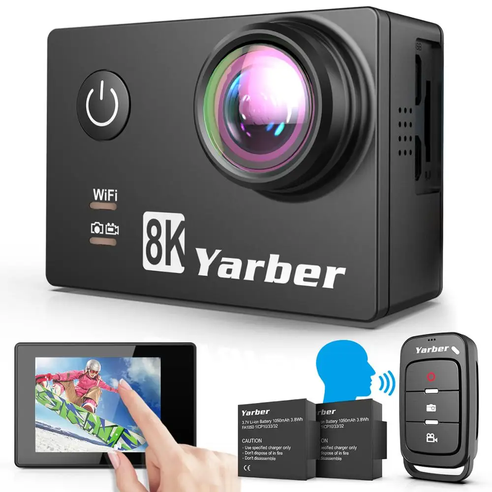 Спортивная экшн-видеокамера Yarber AR01 камера 8K 20 МП с Wi-Fi Bluetooth для шлема |