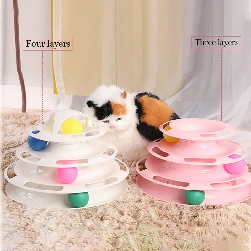 3/4 уровней игрушка для домашних животных кошек планшетов котят башни треков диск