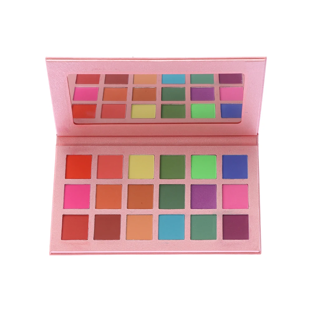 Палитра неоновых теней для век 18 цветов матовые и яркие тени шелковистая пудра