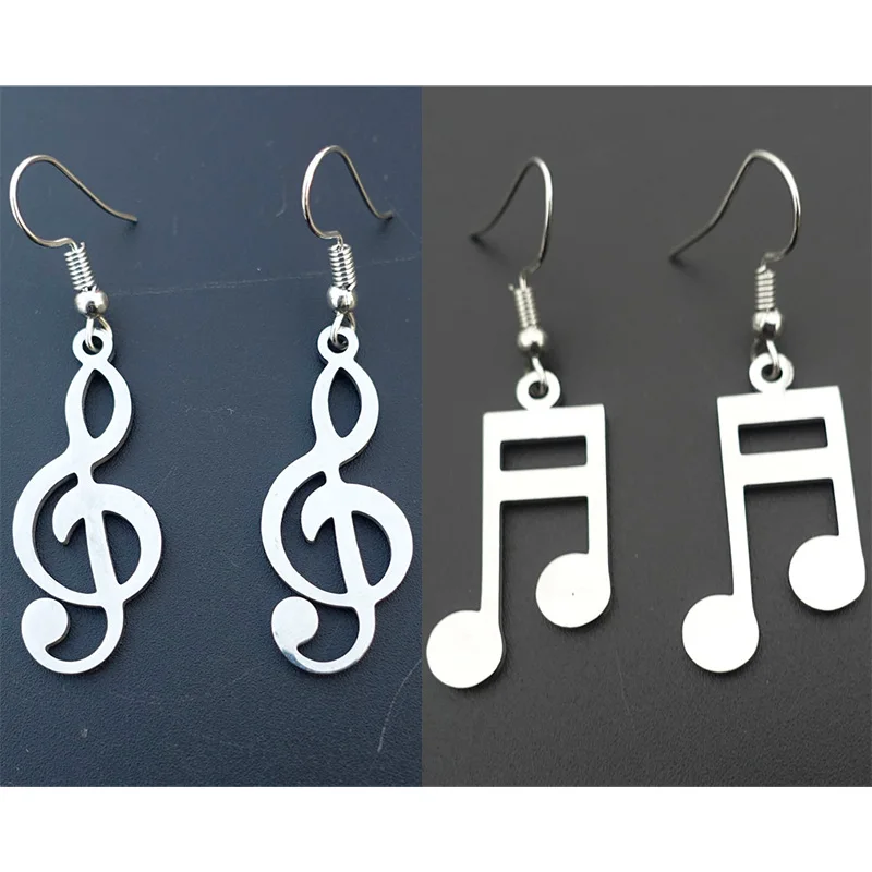 Различные музыкальные ноты серьги из нержавеющей стали ювелирные изделия для