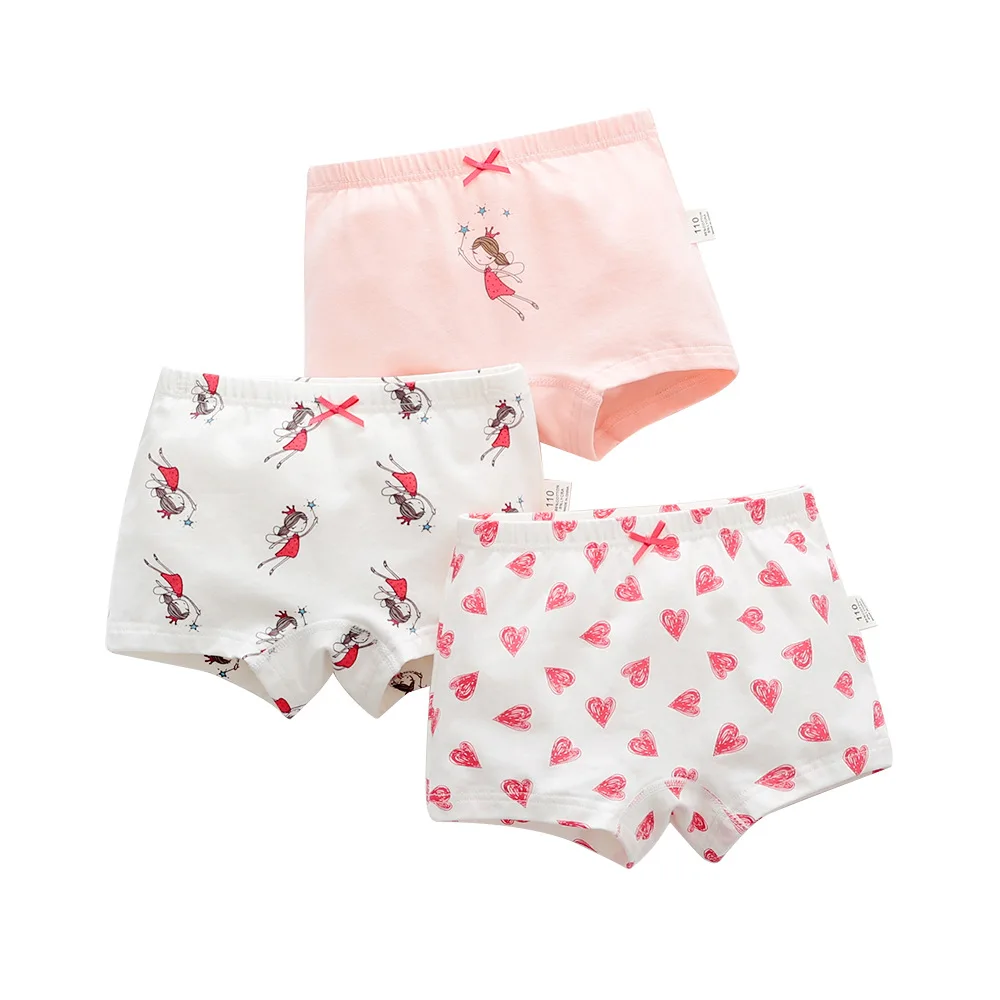 

3pcs Per Pack Children Underpant Little Girl Elastic Cartoon Cute Butterfly Underwear Baby Girls Student Cotton Boxer Briefs