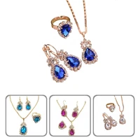 3pcsset wedding jewelry set exquisite skin touch all match necklace earrings ring set jewelry accessory