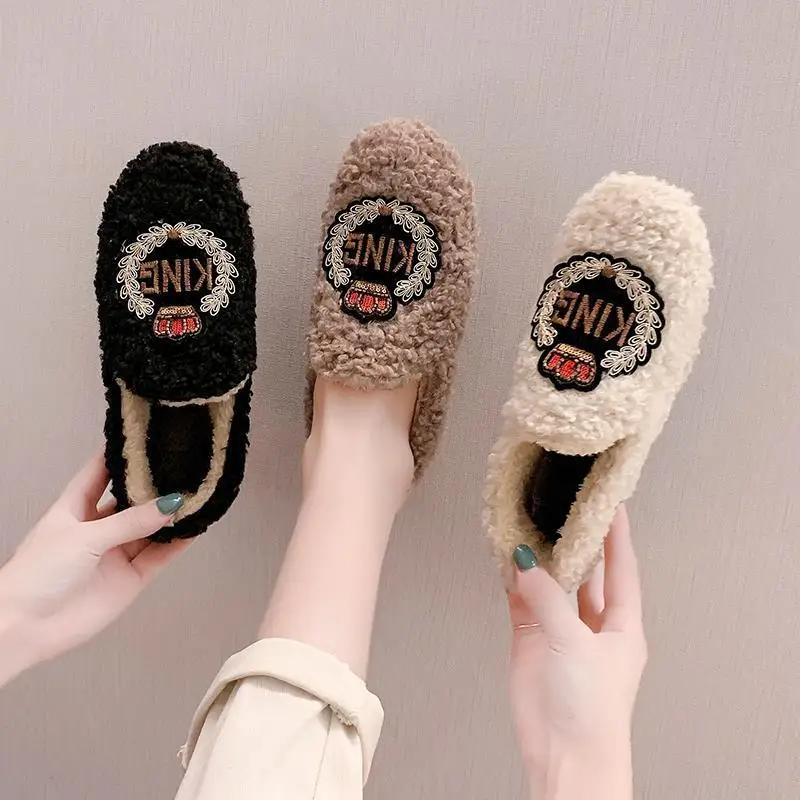 

Shoes Women Winter Peas Shoes Plus Fluffy Female Korean Women Warm Cotton Shoes Non-slip Mother Plus Size Autumn Fashion