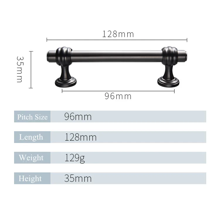 Pearl Black 96mm Современный цинковый сплав, атласные никелевые ручки для шкафа, кухонные ручки и ручки для ящиков, ручки для мебели - Цвет: Pearl Black 96mm