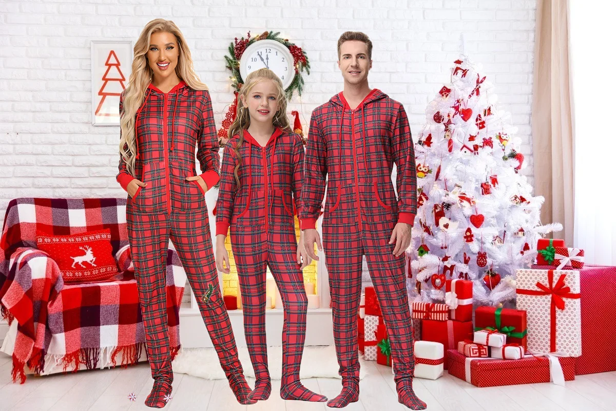

Christmas Pajamas Clothing Sets Winter Parent-child Warmth Printing Family Christmas Pajamas 2021 Pyjama Noel Family Lounge Wear
