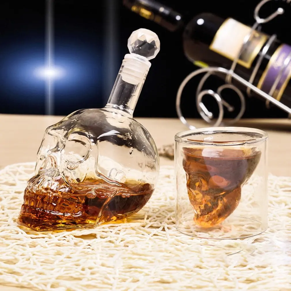 

Glass Skull Bottle, Skull Vodka Wine Bottle, Gothic Wine Vodka Decanter, Skull Head Bottle, Bar Wine Bottle Skull Head
