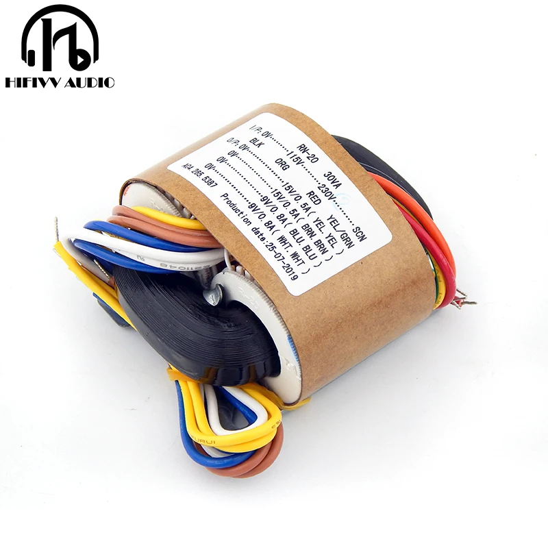 

30W R core Transformer for Audio Amplifier DAC preamp headphone of output voltage 15V 9V R Type transformer